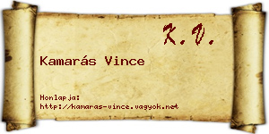 Kamarás Vince névjegykártya